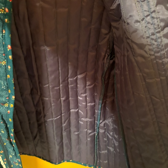 Women’s 70s/80s Vintage Cleveland Street Quilted jacket - Green floral Print - Picture 10 of 14